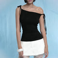 Women’S Solid Color Lace-Up Strapless Camisole - Black / M