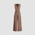 Women’s Solid Color Loose Sleeveless Knitted Jumpsuit - 2XL / Camel - electronic accessories
