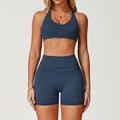 Women’s Solid Color Sanding Tight Back Yoga Suit - Badge Blue / L - Other