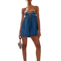 Women’s Spaghetti Strap Mini Dress - DEEP BLUE / S