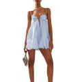 Women’s Spaghetti Strap Mini Dress - Light Blue / S
