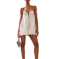 Women’s Spaghetti Strap Mini Dress - WHITE / L