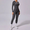 Women’s Sports Bodysuit Kit Yoga Fitness Jumpsuit - carbon gray / M