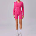 Women’s Sports Bodysuit Kit Yoga Fitness Jumpsuit - Rose Red 4 / S