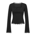 Women’s Spring Lace Trim Tee Shirt Blouses