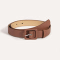Women’s Square Buckle Belt PU Leather - camel / 100cm