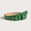 Women’s Square Buckle Belt PU Leather - green / 100cm