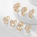 Women’s Square Full Rhinestone Zircon Ring - electronic accessories
