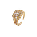 Women’s Square Full Rhinestone Zircon Ring - electronic accessories