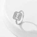 Women’s Square Full Rhinestone Zircon Ring - Style 5 Silver - electronic accessories