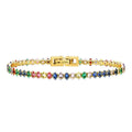 Women’s Stainless Steel Rainbow Color Zircon Bracelet - Colorful Crystals - electronic accessories