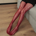 Women’s Stocking Dark Punk Tights - Wine Red-JK6164 / One Size / CHINA