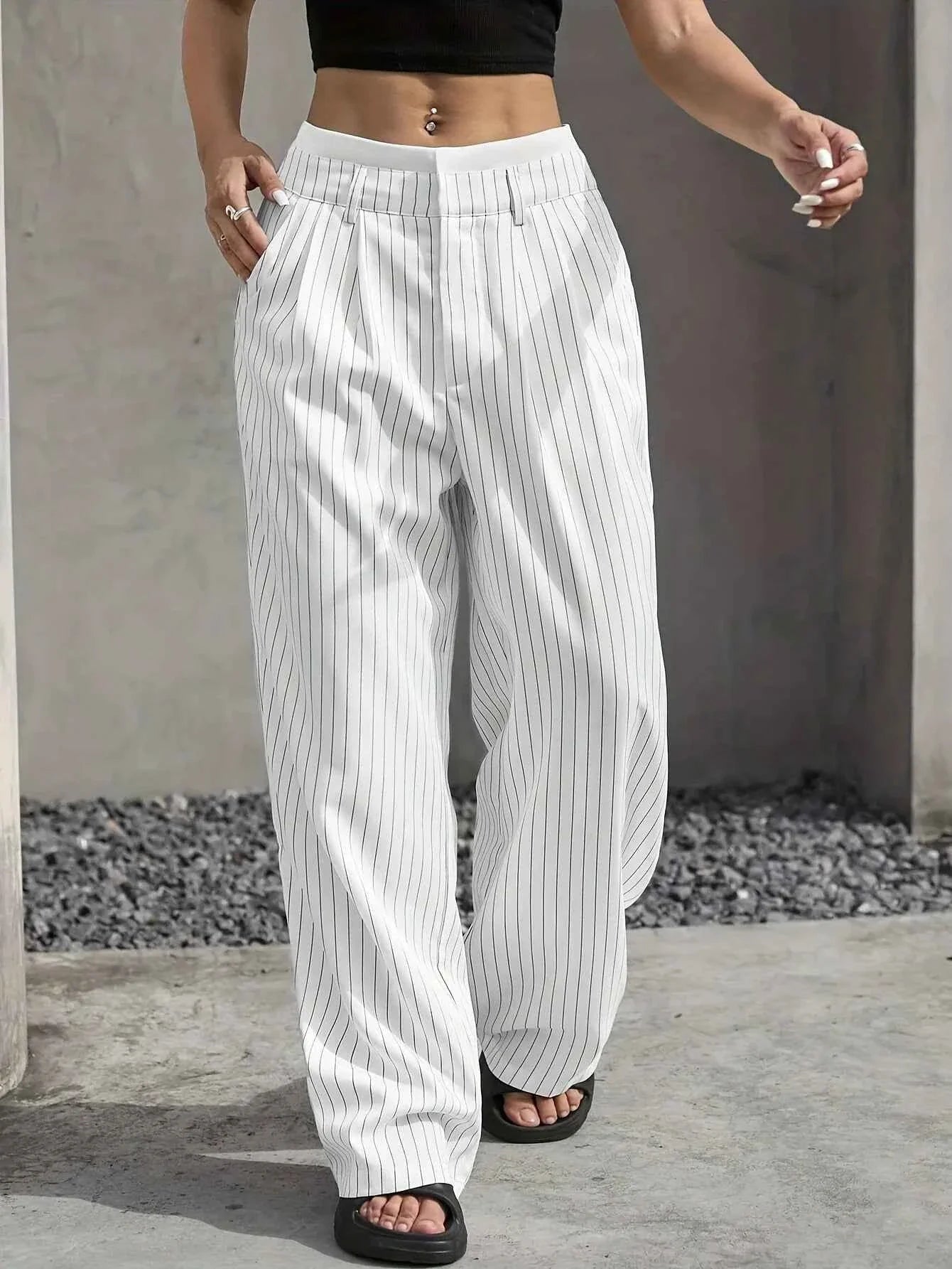 Women's Stripe Straight Pants