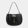Women's Studded Crescent Saddle Bag