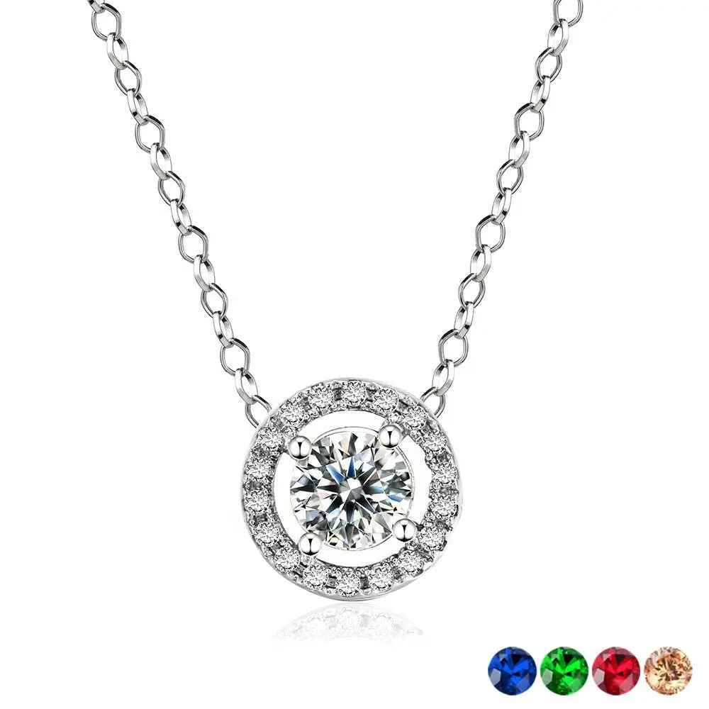 Women’s Stylish Round Zircon Pendant Clavicle Chain - electronic accessories