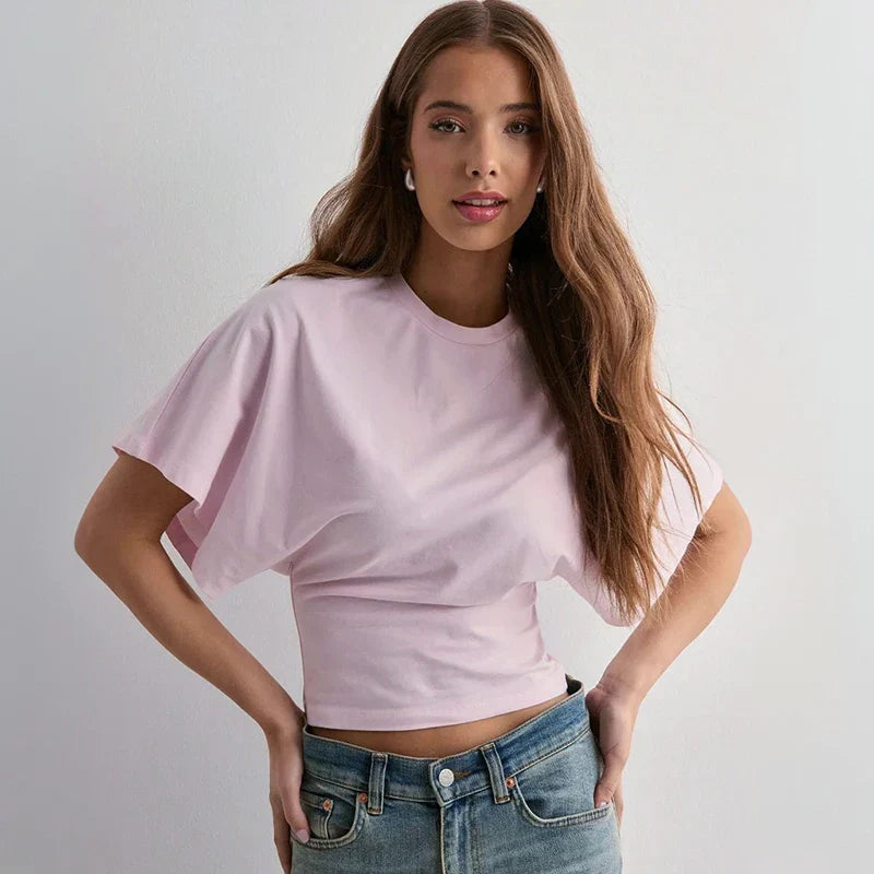 Women’S Summer Loose Short-Sleeved T-Shirt Top - Pink / S