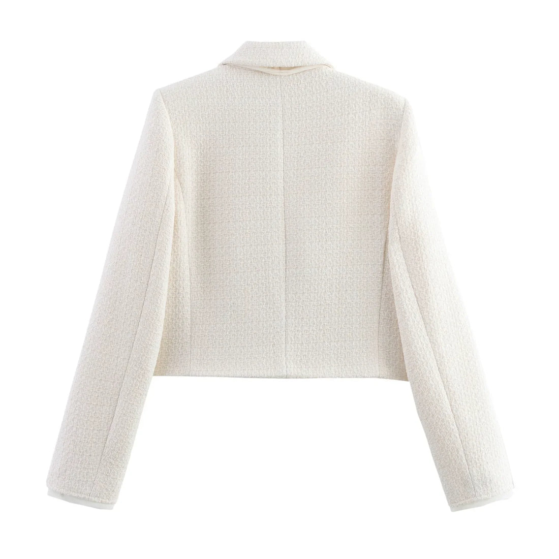 Women’s Texture Bow Lace-up Cropped Blazer - Beige suit / M