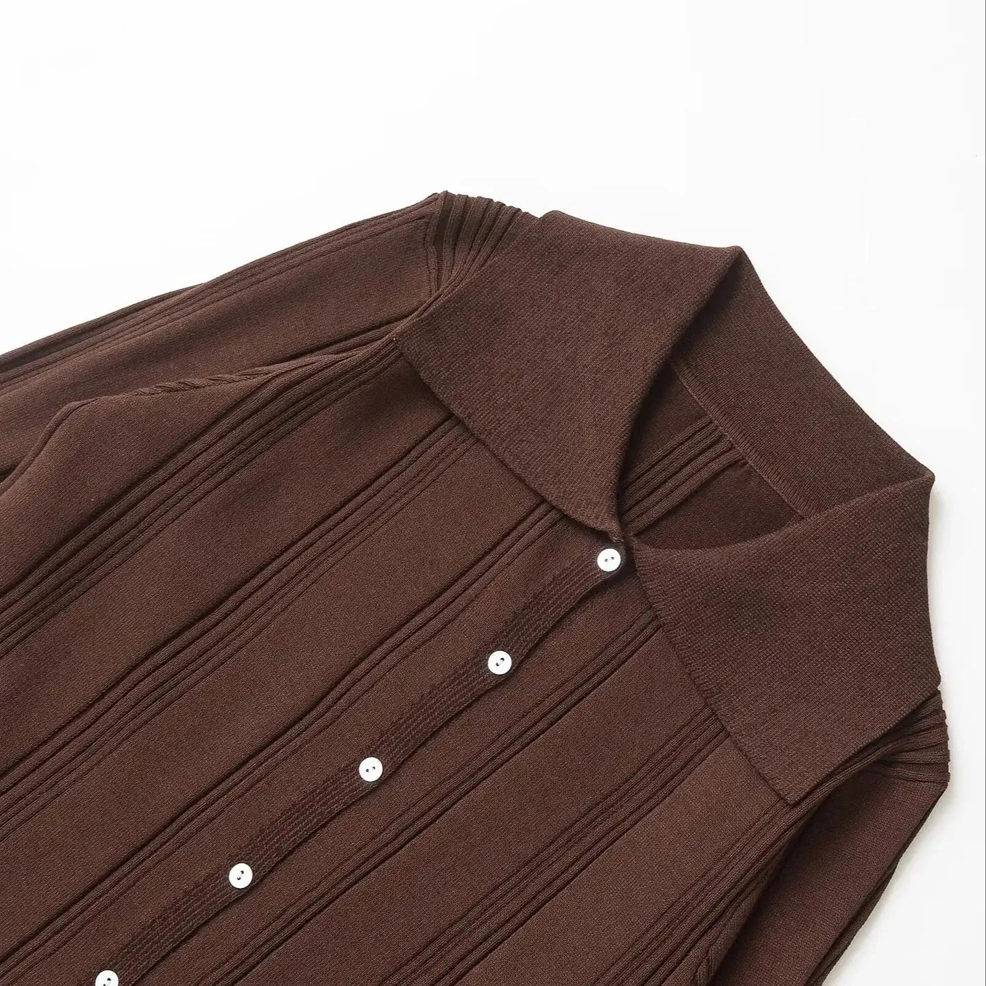 Women’s Textured Knit Cardigan Lapel Long Sleeve Single Breasted Sweater