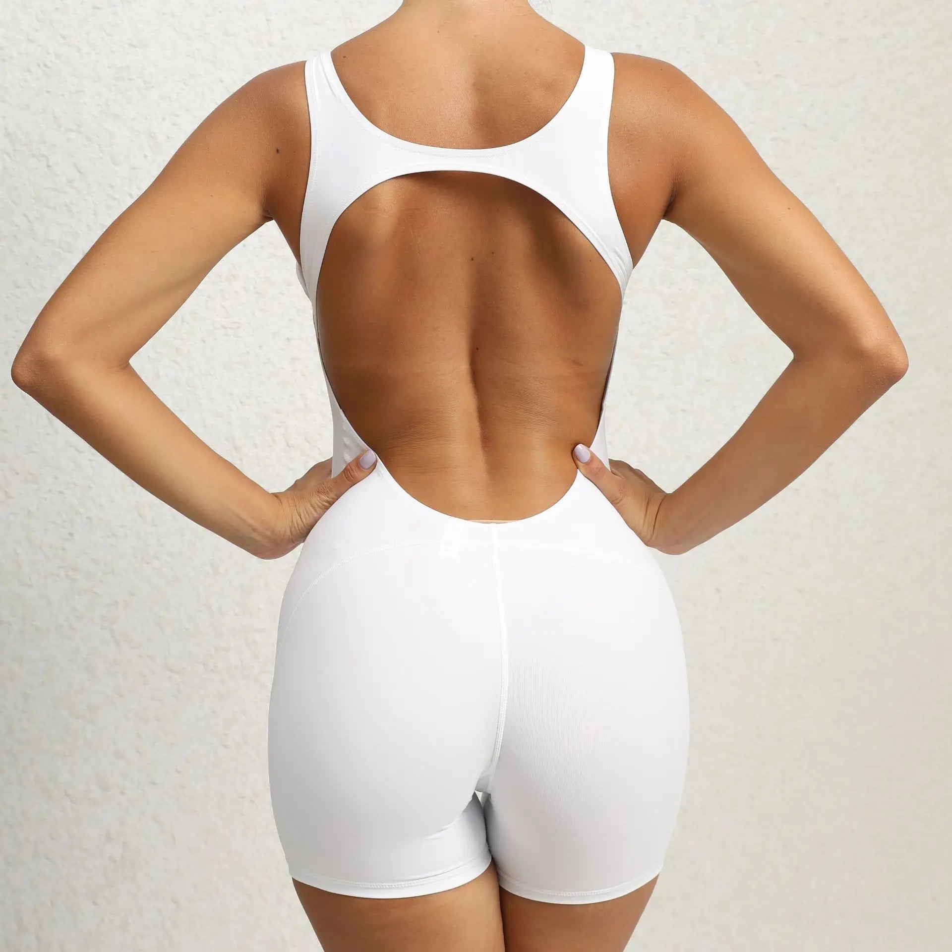 Women’s Tracksuit Yoga Set Backless Jumpsuits One Piece - white / S / CHINA
