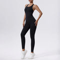 Women’s Tracksuit Yoga Set Zipper Jumpsuits - black / L / CHINA