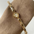 Women's Watch Natural Premium Jade Gold Silver Bracelet Quartz