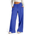 Womens Wide Leg Sweatpants High Waisted - blue / XXL