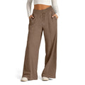 Womens Wide Leg Sweatpants High Waisted - brown / XXL
