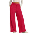 Womens Wide Leg Sweatpants High Waisted - red / M