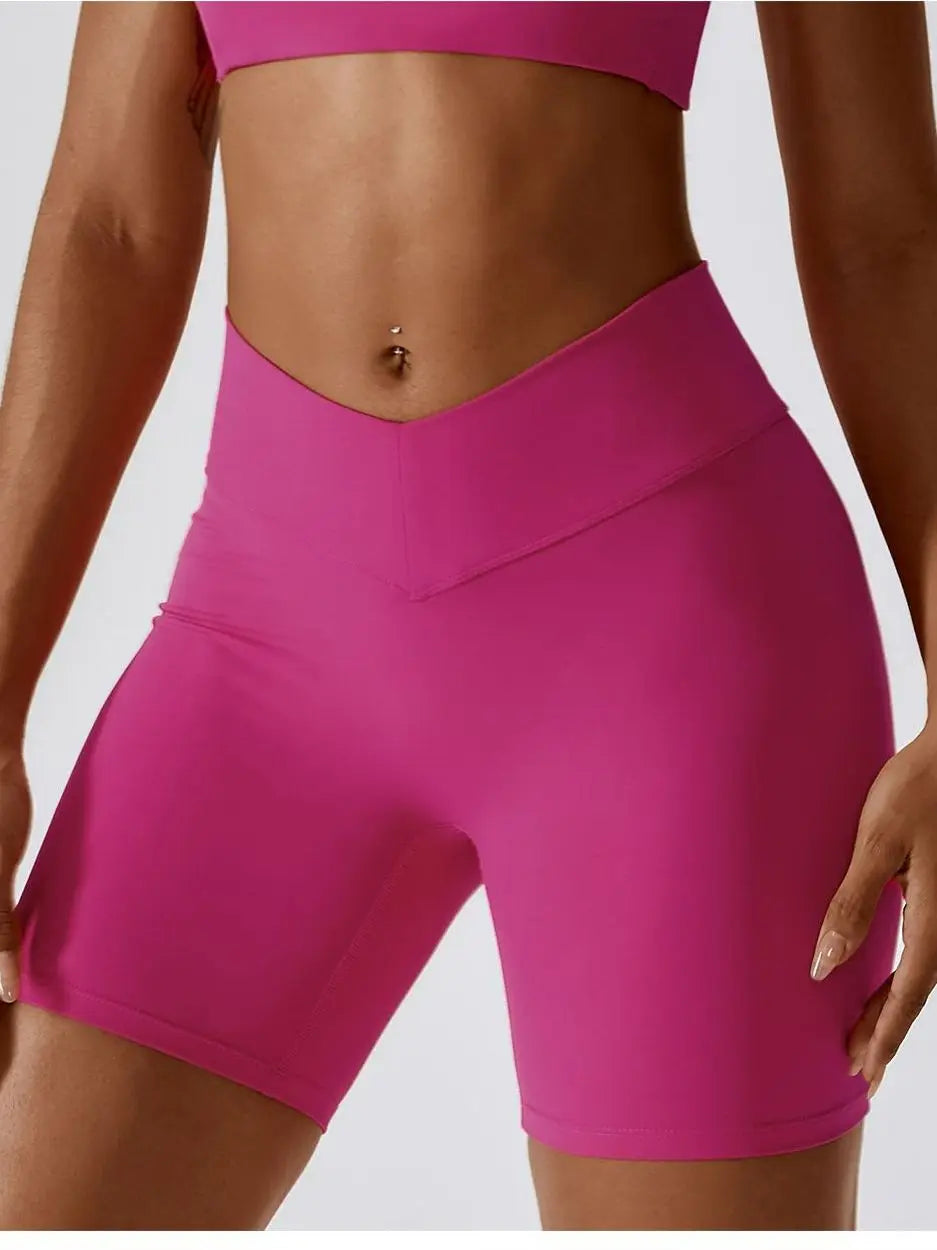 Women’s Yoga Gym Shorts High Triangle Waist