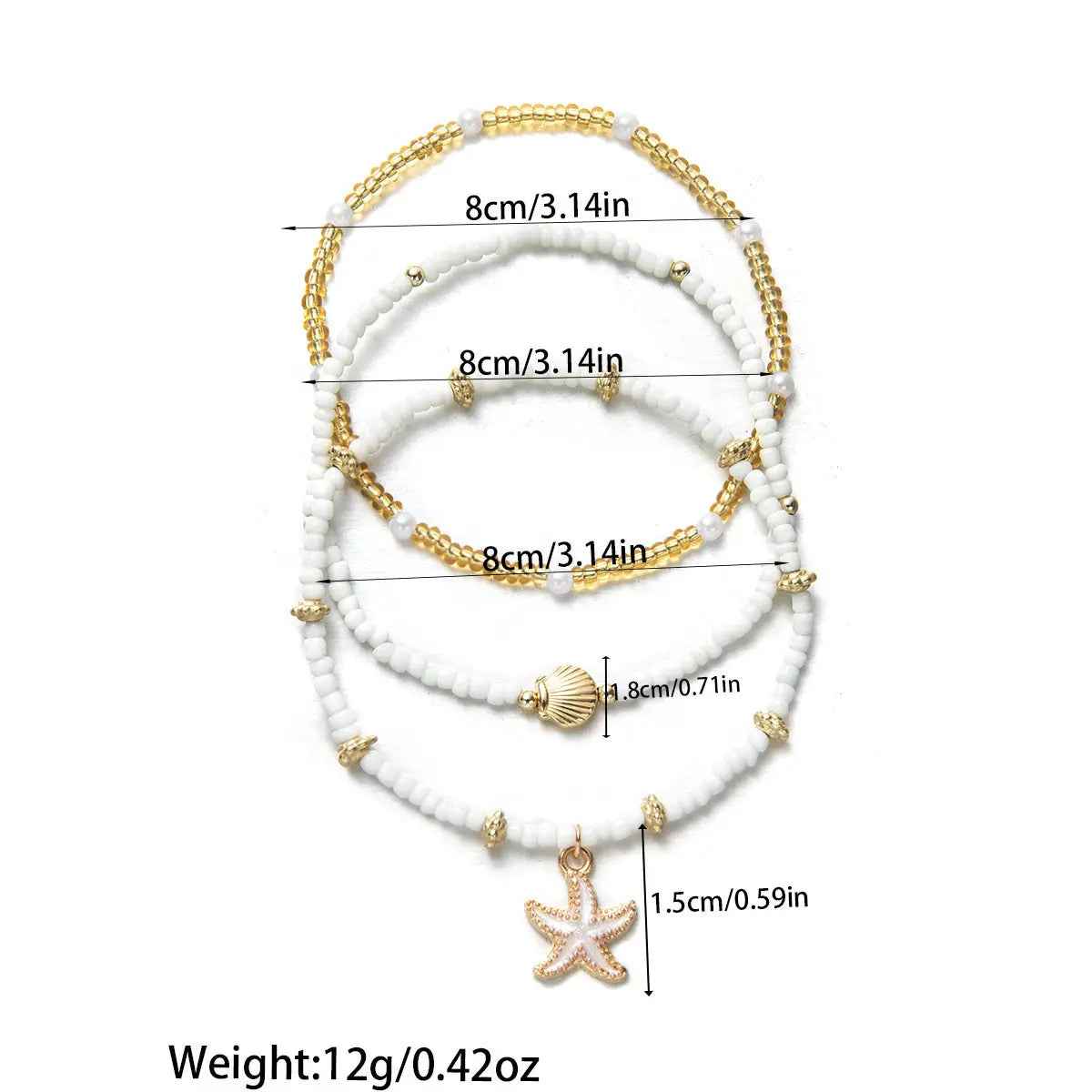 Woven Adjustable Women's Anklet 3-piece Set - Norellé