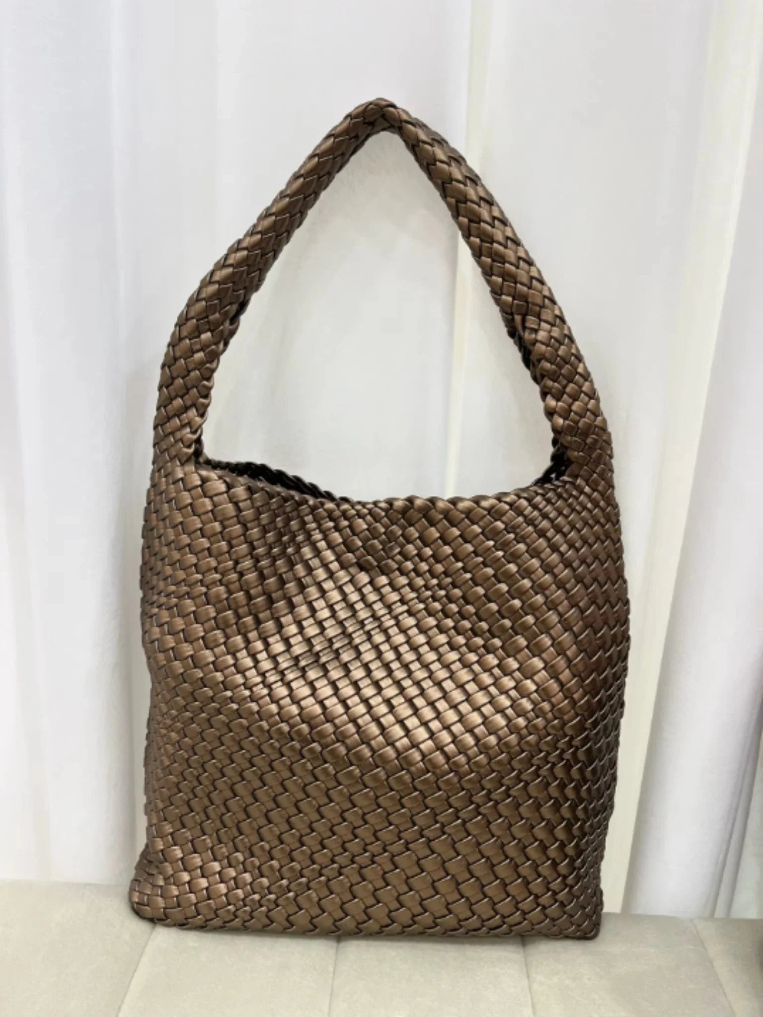 Woven Bag Purses and Handbags PU Leather For Women - Bronze 1 / 30cmx15cmx34cm / CHINA