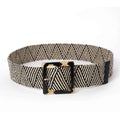 Woven Bohemian Style Square Buckle Wide Women Belt