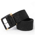 Woven Bohemian Style Square Buckle Wide Women Belt