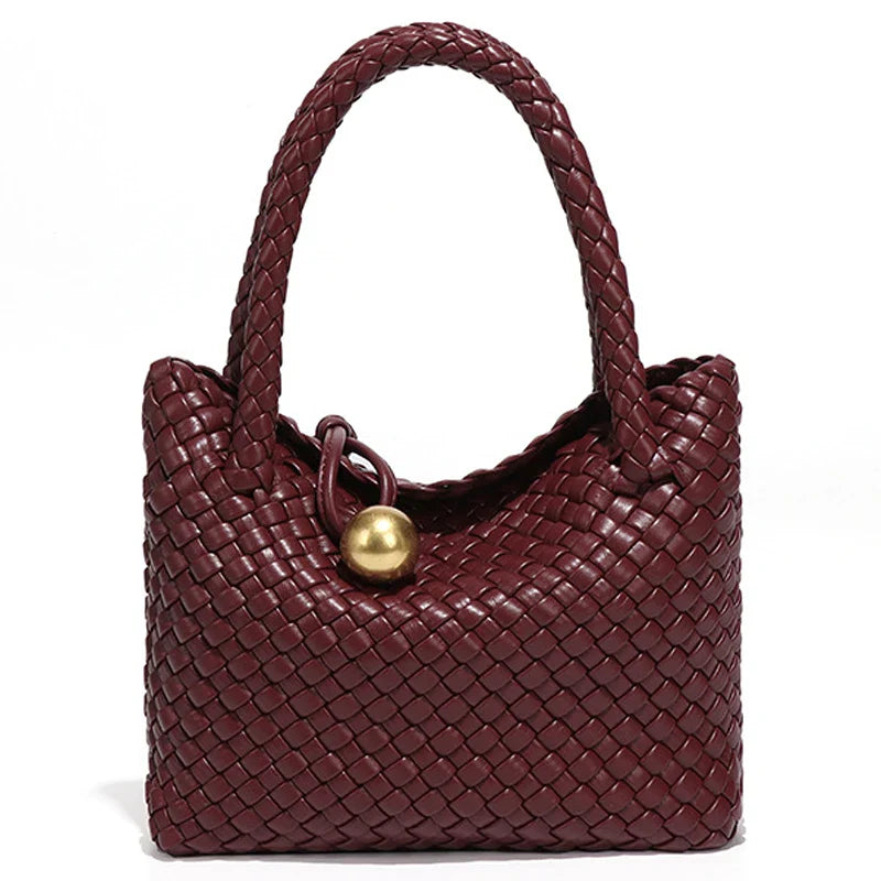 Woven Crossbody Tote Bag for Women Vegan Leather