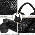 Woven Tote Bag for Women Large Handbag Soft Leather