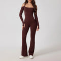 Yoga Jumpsuit Women’s Gym Fitness Bodysuits - Chestnut coffee / XL / CHINA