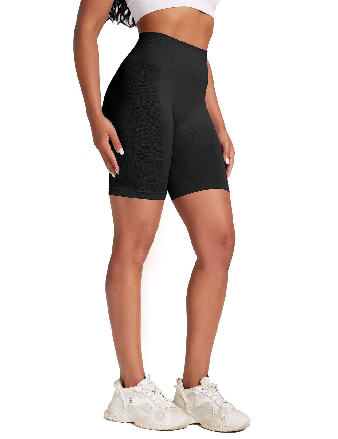 Yoga Pants - Five Minutes High Waist Seamless Solid Color Black - Other