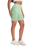 Yoga Pants - Five Points High Waist Seamless Solid Color Light Green - Other