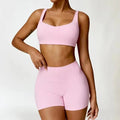 Yoga Set 2PCS Sportswear Workout Clothes - cherry blossom pink / S / CHINA