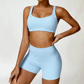 Yoga Set 2PCS Sportswear Workout Clothes - sky blue 1 / S / CHINA