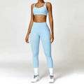 Yoga Set 2PCS Sportswear Workout Clothes - sky blue 2 / XL / CHINA