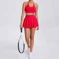 Yoga Set Casual Outdoor Bra Tennis Short Skirt
