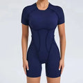 Yoga Suit Fitness Athletic Wear Set One-Piece - navy blue / M / CHINA