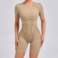 Yoga Suit Fitness Athletic Wear Set One-Piece - soil brown / L / CHINA