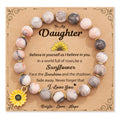 Zebra Sunflower Bracelet Natural Stone - DaughterGifts - electronic accessories