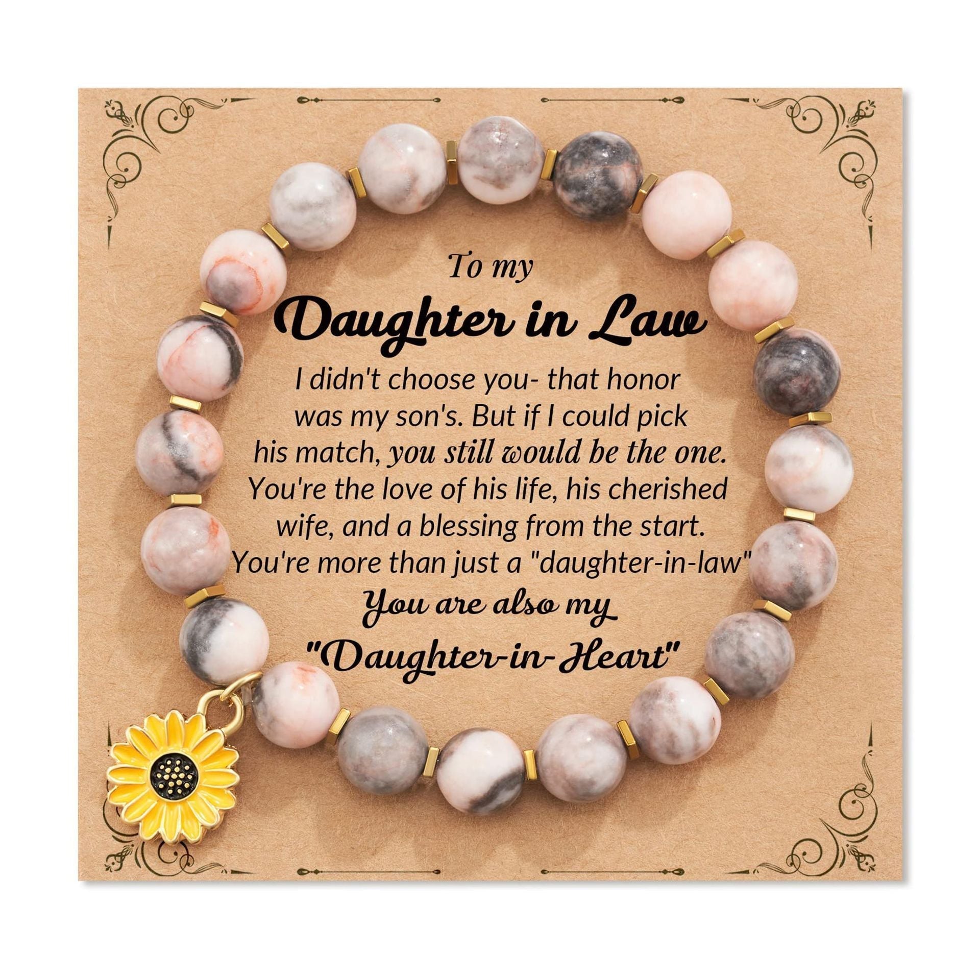 Zebra Sunflower Bracelet Natural Stone - Daughterinlaw - electronic accessories