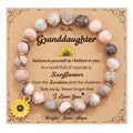 Zebra Sunflower Bracelet Natural Stone - GranddaughterGifts - electronic accessories