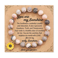 Zebra Sunflower Bracelet Natural Stone - YoureMySunshine - electronic accessories