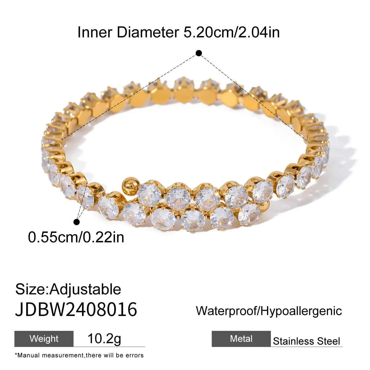 Zircon Bracelet Adjustable Stackable Bracelet
