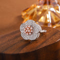 Zircon Shining Flowers Set Rings Simple - KISS095R Ring / Adjustable Opening - electronic accessories